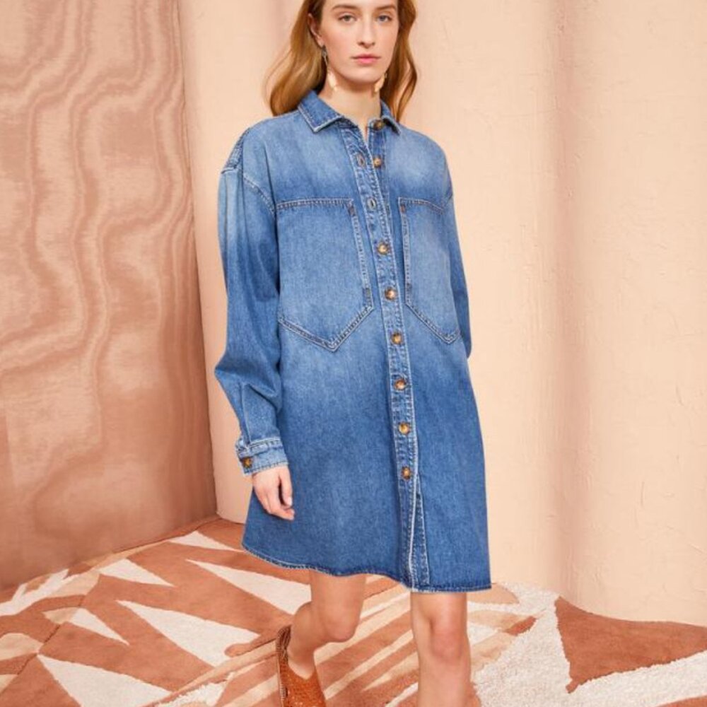 Ulla Johnson Denim | WOMENS The Valerie Dress Danube Medium Indigo Wash